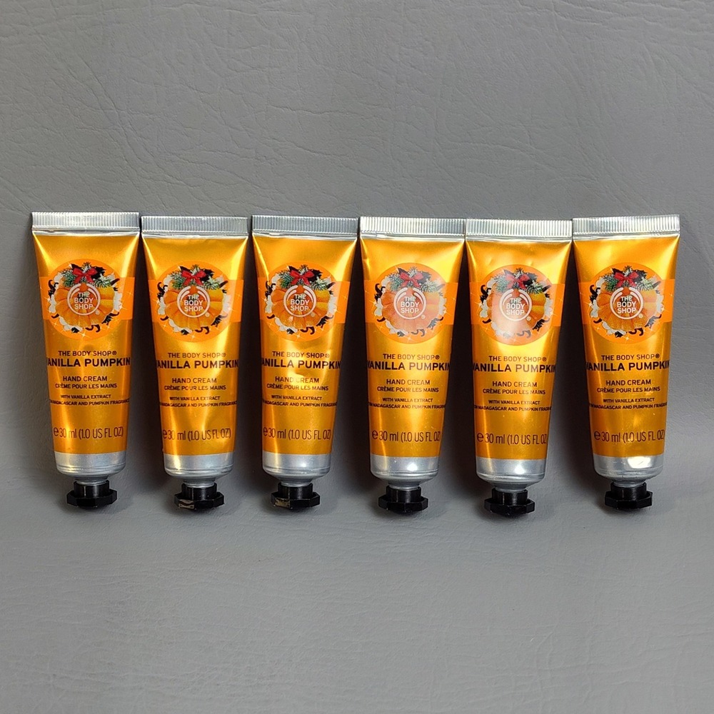 THE BODY SHOP Vanilla Pumpkin Purse‎ Size Hand Cream 1oz 30ml Lot Of 6 NEW